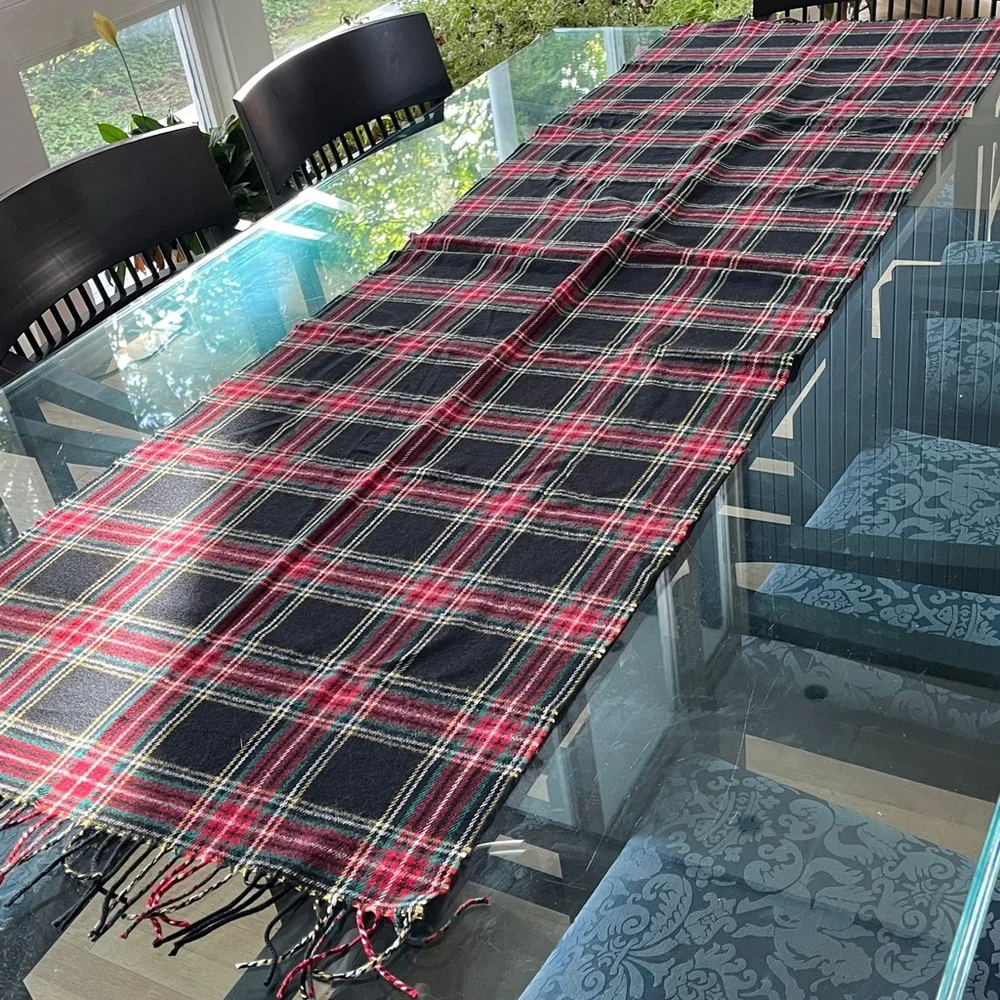 Plaid Shawl Wrap - Black and Red